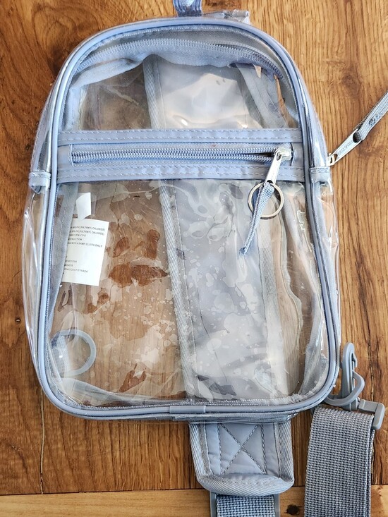 Handbags - Clear Crossbody Concert Bag with Pale Blue Trim